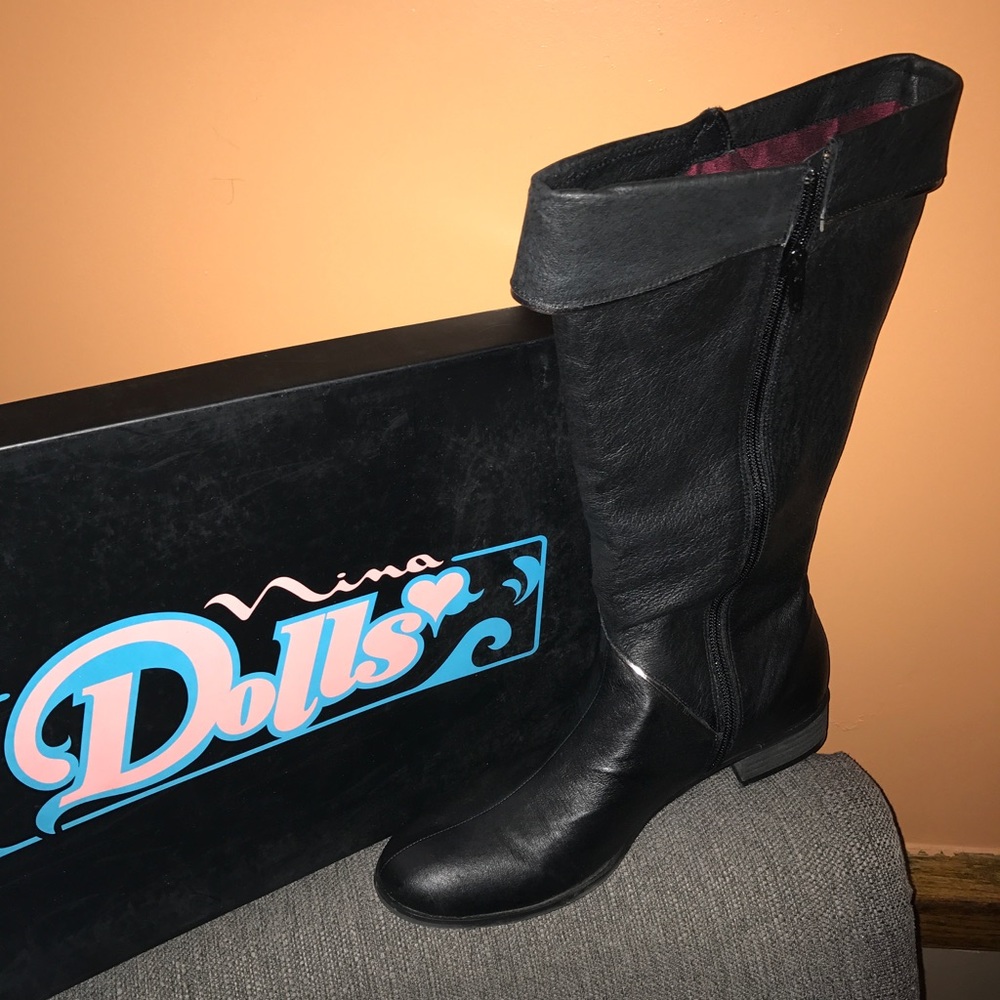 🔥 Sale Nina Black Leather Boot